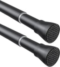Tension Curtain Rod Black Tension Rod 2pcs Spring Curtain Rod Non Slip Tension Rods For Windows 28 to 48 Inch No Drilling Adjustable Tension Rods of Curtain Window Closet Kitchen Wardrobe