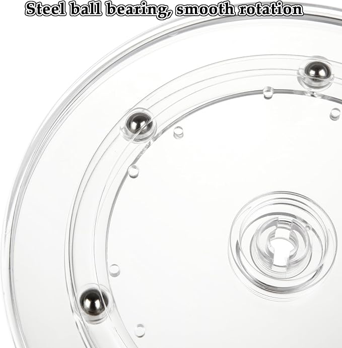 4PCS 6 inch Small Lazy Susan Turntable Clear Acrylic Lazy Susan Mini Acrylic Ball Bearing Rotating Tray for Spice Rack Table Cake Kitchen Pantry Decorating