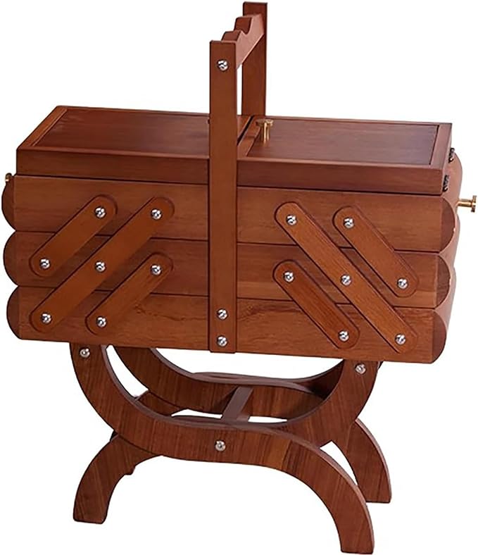 Jewelry Cabinet with Handles and Stands, Sofa Side Cabinet, Large Three-Layer Makeup Cabinet, Wooden Jewelry Cabinet for Storage