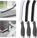TQRR 3Pcs Hard Bristle Crevice Cleaning Brush, Scrub Brush, Kitchen Sink Cleaning Brush, Grout Brush, Corner Brush Cleaning Tools for Toilet, Bathroom, Gap, Home, Household, Window (3, Grey)