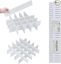 Adjustable Drawer Dividers Organizer for Kitchen, Bedroom, Dresser, Socks, Underwear, Makeup Storage, White (8)