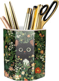 Pen Holder, Pencil Cup for Desk, Cute Desk Organizer, Durable Ceramic Decorative Makeup Brush Desktop Accessories, Stylish Stationery for Office, Home, Cute Cat Pattern