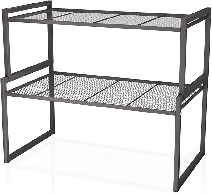 Set of 2 Cabinet Organizers 16.6''W 44 LBS Load Capacity Heavy Duty Kitchen Pantry Shelves Counter Countertop Storage Racks