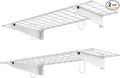 WALMANN 2 Pack Garage Wall Shelves, 45x15 inch Wall Mounted Storage Shelves for Garage Heavy Duty Floating Shelf, Holds Up to 220 lbs(White)