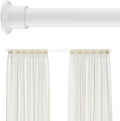 Tension Curtain Rod by EZFurni, 28 to 42 Inch, Adjustable Curtain Rods No Drilling, Heavy Duty Tension Rod, Anti-Slip Spring Loaded Curtain Rods for Window, Closet, Door, White
