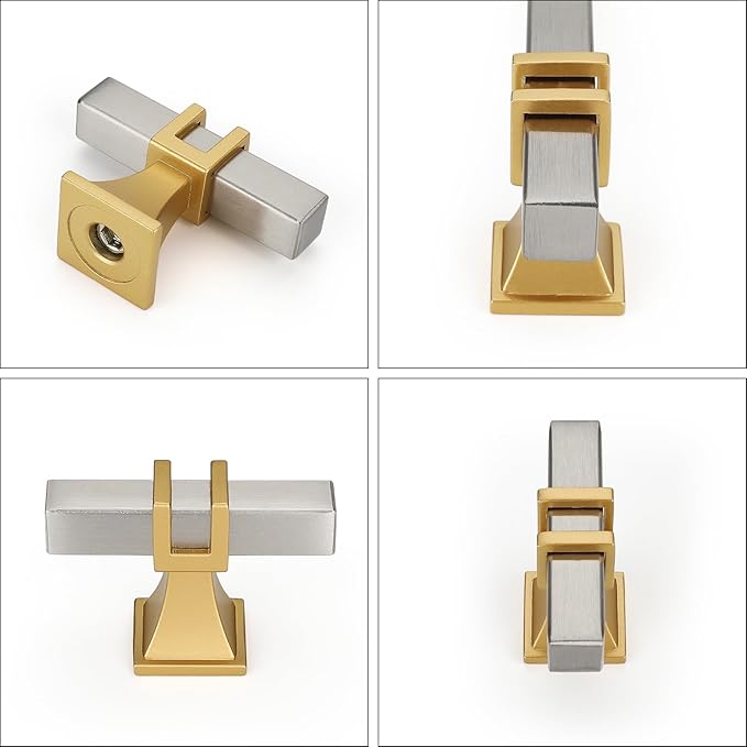 10 Pack Cabinet Knobs Brushed Nickel and Gold Dresser Drawer Knobs Silver and Gold Cabinet Knobs Kitchen Cabinet Hardware
