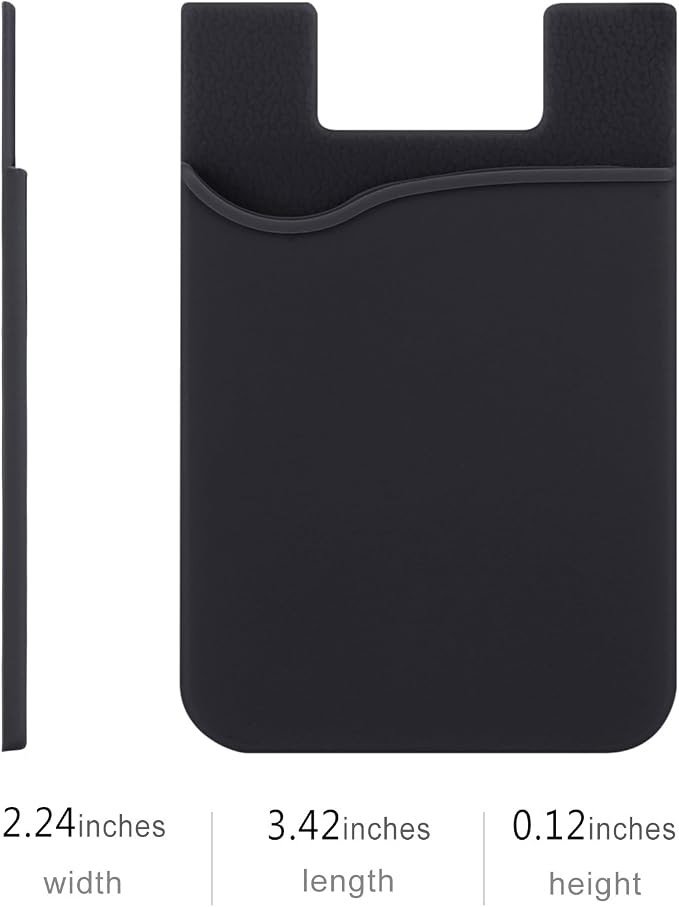 Pofesun Adhesive Phone Card Holder, 3 Pack Silicone Stick-on Wallet ID/Credit Card Holder Pouch Sleeve Self Adhesive Sticker Case for iPhone 17 16 15 14 13 12 Pro Max,iPad,Samsung Galaxy,Tablet