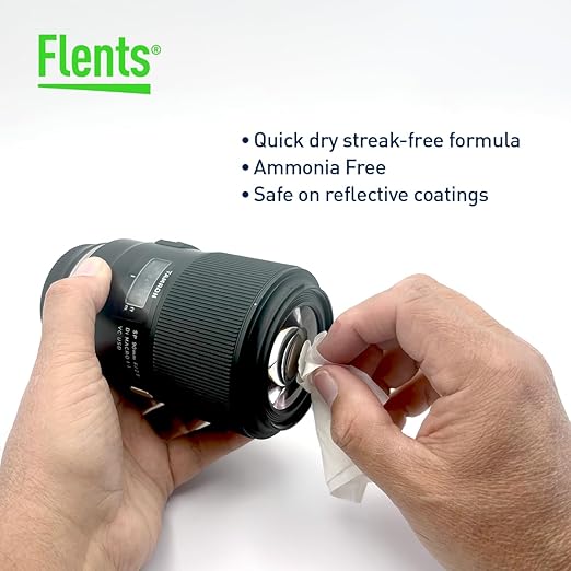 Flents Lens Wipes, Wipe 'N Clear Basic, 100 Count, Pre-Moistened, Streak-Free, Safe for Glasses, Sunglasses, Gentle Cleaning, Clear Vision, Streak-Free, Individually Wrapped for Travel & Convenience