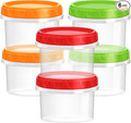 TOFLEN 8 oz Small Plastic Freezer Containers, 6 Pcs, Multicolor | Reusable Food Storage Containers with Twist Lids, BPA-free, Leakproof & Airtight, Freezer Safe, Dishwasher Safe