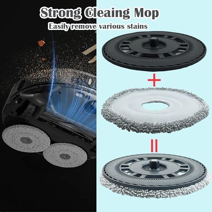 2 Mopping Pads and 2 Robot Sweeper Mop Pad Holder Rag Tray for Dreame X20/X20 PRO/X20 PRO PLUS/X30/X30 Pro/S10 Pro Ultra/X10 Series/X40 Robotic Arm Series OEM Accessories