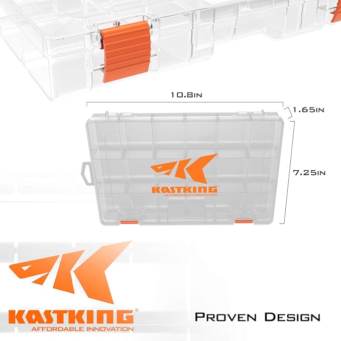 KastKing Tackle Boxes, Plastic Box, Plastic Storage Organizer Box with Removable Dividers - Fishing Tackle Storage - Box Organizer - 2 Packs /4 Packs Tackle Trays - Parts Box