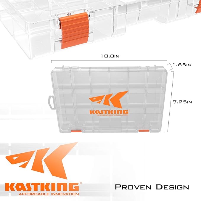 KastKing Tackle Boxes, Plastic Box, Plastic Storage Organizer Box with Removable Dividers - Fishing Tackle Storage - Box Organizer - 2 Packs /4 Packs Tackle Trays - Parts Box