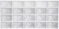Yykniey 20 Pack Shoe Storage Boxes, Clear Plastic Stackable Shoe Organizer for Closet, Foldable Shoe Container with Heart Vent, Space Saving for Under Bed Entryway, Fits Shoes up to Size 10
