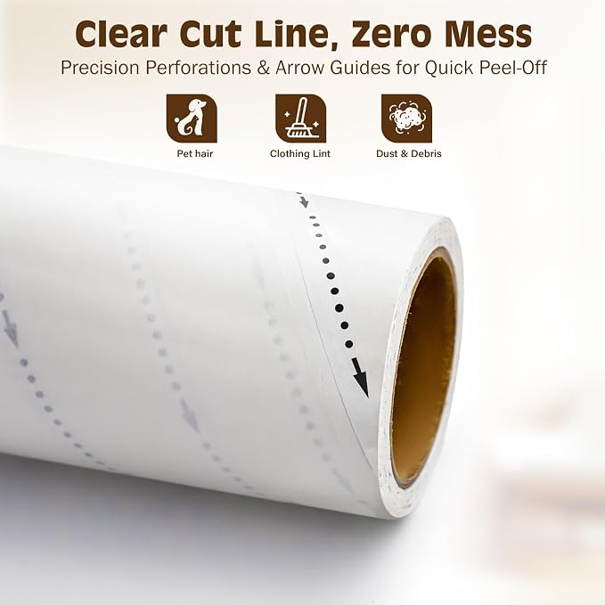 BEAH Large Lint Roller for Pet Hair Extra Sticky,9.45''Pet Hair Removal Tool Roller for Pet Dog Cat Hair (5 Long Rolls)