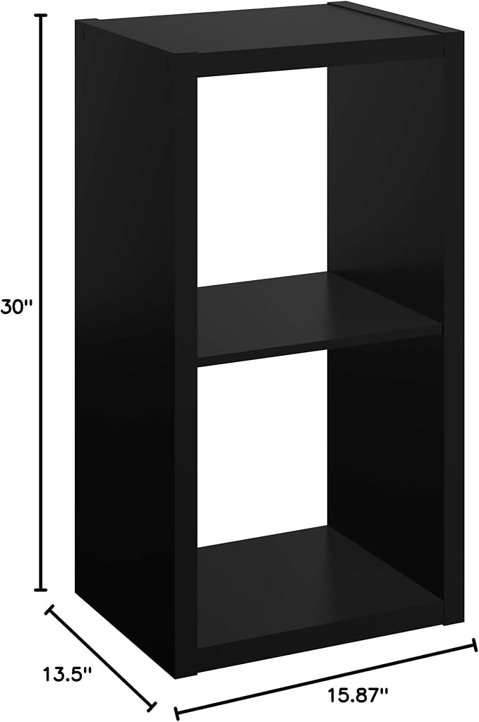 ClosetMaid 2-Cube Decorative Open Back Storage Organizer, Black