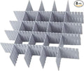 Onerbuy 8pcs Adjustable Grid Drawer Dividers DIY Plastic Closet Separator Tidy Organizer Container for Underwear Socks Belt Office Supplies(Grey)