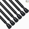 TYRON 6Pcs Spring Tension Curtain Rods for Windows 28 to 48 Inch, Black Adjustable Extendable Small Tension Rod No Drill, Room Divider Doorway Curtain Tension Rod