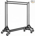 HOKEEPER Z Rack for Clothes Heavy Duty Clothing Rack Hold 500 LBS Commercial Garment Rack with Wheels Rolling Portable Clothes Rack for Bedroom, Laundry Room, Balcony 24"D x 63"W x 71"H, Black 2 Packs