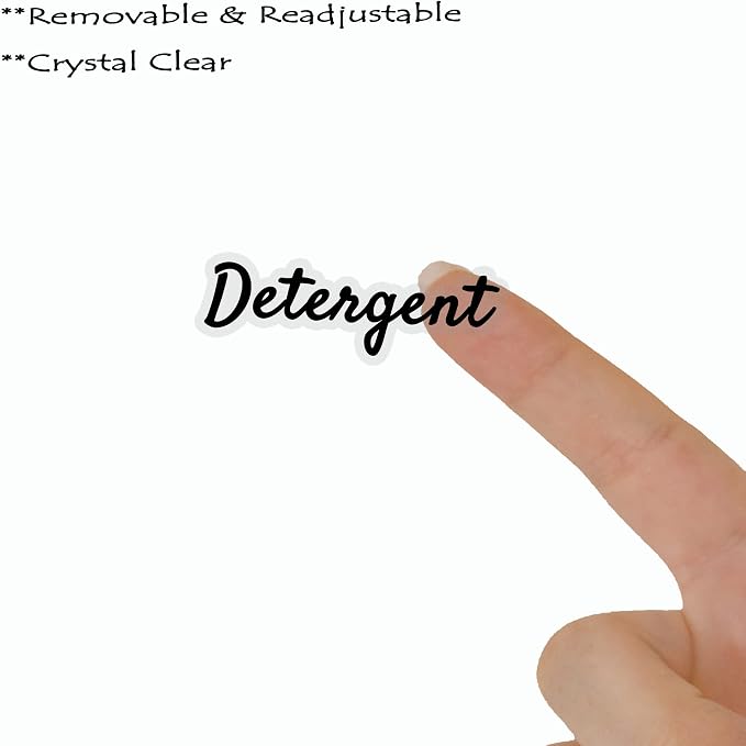 Laundry Room Organizing Labels for Glass Jars, Canisters, Waterproof Home Storage Organization Washroom Cleaning Decal Stickers
