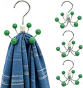 4-Pack 360° Swivel Hoodie Hangers with 6 Cedar Balls, Closet Organizer for Bra, Scarves, Belts, Purse & Accessories Storage-Green