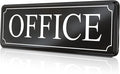 The Office Door Sign for Your Home and Business with Bigger Letters - Bright Acrylic Self-Adhesive Sign 9×3 in with Double Sided 3M Tape - Quick and Easy Installation Without Any Tools