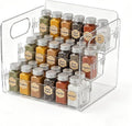 3-Tier Acrylic Spice Rack for Spice, Condiment Jars & Vitamin Bottles | Multipurpose Spice Rack for Cabinets & Countertops, Stores Spice Jars, Baking Goods & Pill Bottles, Clear View Quick Access