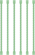 6 PCS 6-Inch Silicone Cable Ties Dia 5mm Reusable Steel-Core Rubber Twist Ties Bendable Cable Ties for Bundling and Holding, All Purpose Cord Tie for Indoor and Outdoor (Green)