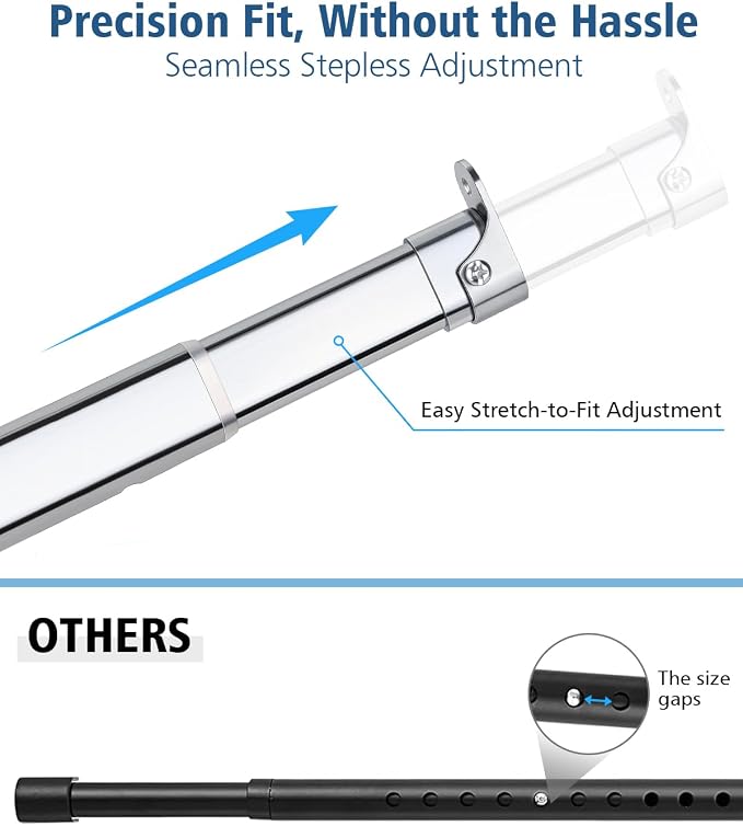 Adjustable Oval Closet Rod, 51-70 Inch,90 Lbs Heavy Duty (Chrome)