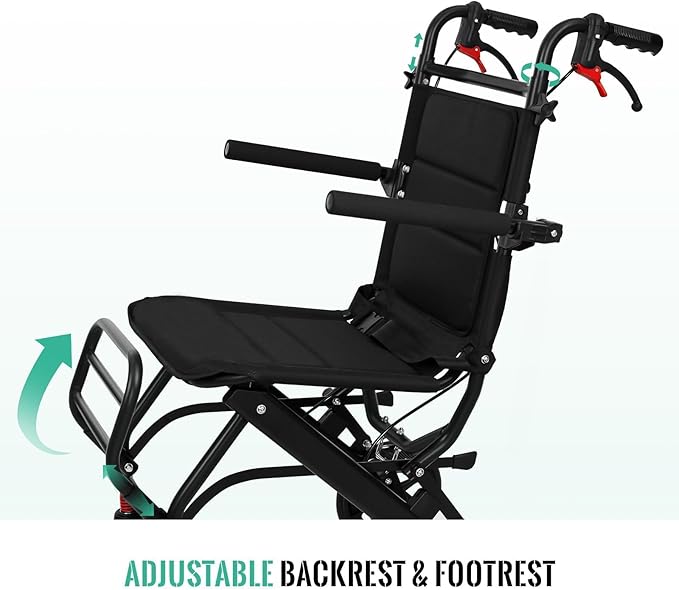 Ultra-Lightweight Wheelchair for Adults & Seniors |Only 16lbs| Compact Foldable Travel Wheel Chair with Extendable Footrest & Handle | Premium Aluminum Alloy | Portable Transport Wheelchair