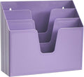 Acrimet Horizontal Triple File Folder Holder Organizer, Open Top Desktop Document Sorter for Letter Size Papers & Folders, Plastic (Solid Purple) | 3 compartments to separate and organize documents, folders and papers