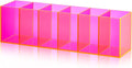 Jetec Acrylic Pen Holder 6 Compartments Makeup Brush Stationery Organizer Pencil Holder for Desk Accessories, Cosmetic Brushes, Dorm, Home, Bathroom, Kitchen, Office Supplies(Neon Pink)