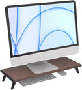 loukin Monitor Stand Riser for Desk, 22.4" × 8.2" Computer Stand, Brown | Supports 22 lb, No Installation Required, Water-Resistant Surface, Fits Laptops and Printers, Ergonomic Design