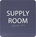 6" X6" Supply Room Sign - ADA Compliant Tactile Graphics Grade 2 Braille Text Acrylic Door Wall Signs - Stocking Tracking Monitoring Storage Room Sign for Office, School, Warehouse