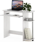 Furinno Simplistic Easy Assembly Computer Desk, with Keyboard Tray, White Oak/Stainless Steel