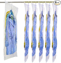 Hanging Vacuum Space Saver Bags 6 Pack, Closet Organizer Storage Bags, Vacuum Seal Clear Bags for Clothes, Suits, Dress or Jackets