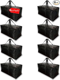 BAG-THAT! 8 - Pack Heavy Duty Large Moving Bags, with Strong Zipper and Comfortable Handles Durable & Sturdy Clothes packing Storage Bags Totes Bins Packing Moving Boxes College Supplies for moving.