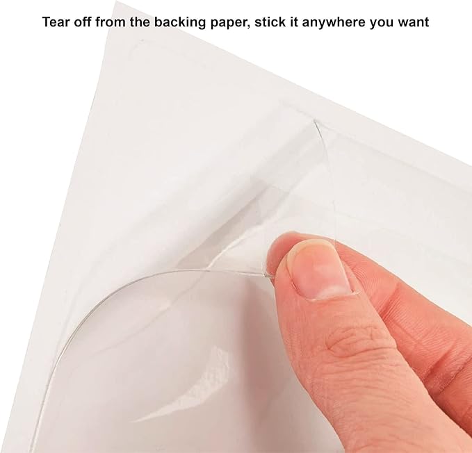 IMAGAME Clear Adhesive 3" x 5" Index Card Pockets, Labels Holders, 50 Pack | Top Open for Loading, Plastic Labels Holders, For Storage Bins and Library Card, Organizing and Protecting Cards, Photos