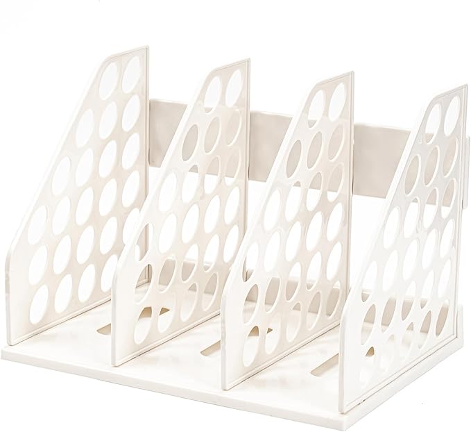 File Holder for Desk, Desktop Document Organizer | 3-Sections Plastic Office Folder Organizers Accessories for Home, School