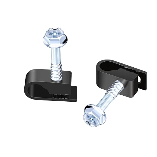 Cable Clips with Screws Fastener 1/4 Inch (6 mm) - All Weather Wire Clips for Coaxial, Ethernet,Electrical Cables,Brick/Stucco Siding Clips, UV-Resistant for Outdoor Wall Mount, 30 Pack,Black