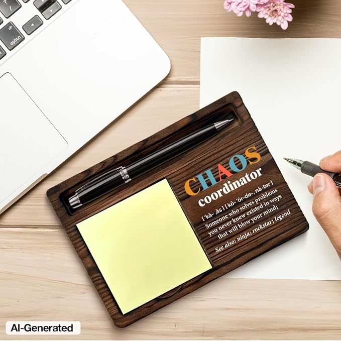 Chaos Coordinator Gifts for Women Men, Appreciation Gifts for Coworker Boss Leader Friends, Chaos Coordinator Definition Sticky Note Holder Office Decor