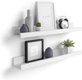 Mobili Fiver, Set of 2 First Picture Shelves, 23.62 in, Matt White, Made in Italy