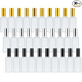 Roshtia 30 Pcs Glass Spray Bottle Clear Empty Bottles Small Refillable Reusable Perfume Bottle with Fine Mist Sprayer Pump for Face Body Travel(3.4 oz,Black,Gold,Silver)