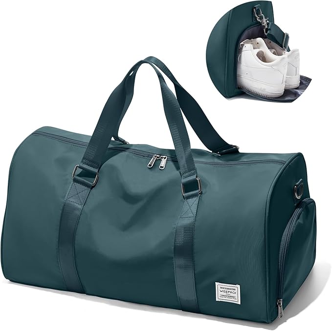 Gym Bag for Women Men with Shoe Compartment,Small Travel Duffle Bags for Traveling Overnight Weekender Bag Personal Item Travel Bag Large Sport Bag Workout Bag Peacock Blue