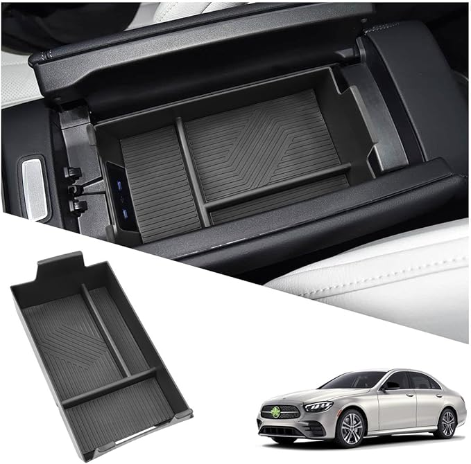 Ruiya E350/E450/E350 4MATIC Console Organizer for 2024-2026 Mercedes E-Class Accessories Armrest Console Organizer Compatible with 2024 2025 2026 Mercedes E-Class Sedan (W214) & E Wagon (S214/X214)