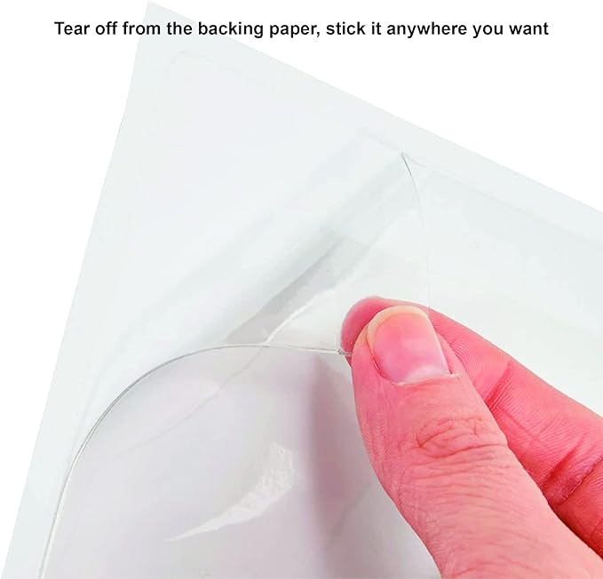 IMAGAME Clear Adhesive Index Card Pockets, 5" x 7", 50 Pack | Top Open for Loading, Plastic Labels Holders, For Storage Bins and Library Card, Organizing and Protecting Cards or Photos