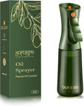 Glass Olive Oil Sprayer for Cooking 7.6 oz (Olive Green Bottle) | Oil Mister, Kitchen Refillable Continuous Oil Spray Bottle for Air Fryer, Portion Control, Leak Proof