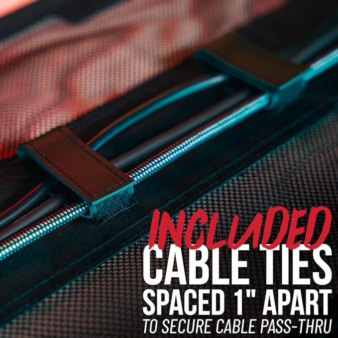 Gator Frameworks Mesh Cable Management System - Mounts Under Desk to Streamline Your Workspace, Built In Cable Ties, (GFW-CBLMGM-MSH)