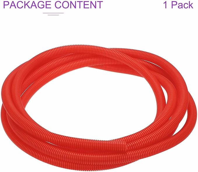 DMiotech 50ft Wire Loom Split Tubing 5/8 Inch(15.9mm) ID, Cord Protectors from Pet Flexible Conduit Cable Management for Office Home Garden, Red