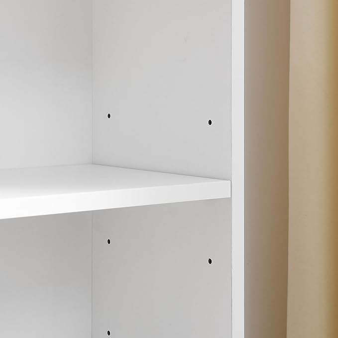 Elegant White 8-Tier Media Tower Rack - Multi-functional Slim Storage Cabinet, Ideal for CDs DVDs & Tall Narrow Bookcase for Organized Home Office!