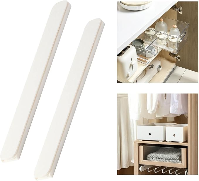 2Pcs Basket Pull Out Rail Storage Organization Accessories DIY Drawer Organizers Slides Storage Basket Slide Track for Bedroom Bins Shelves